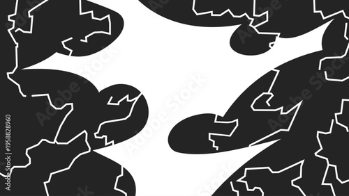 Abstract lightning burst with electric cracks and sharp energy shapes isolated on transparent background. Dynamic discharge effect for games, design, and comic visuals.