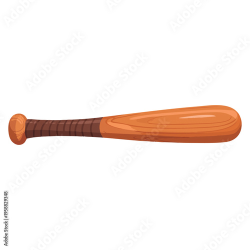 Wooden baseball bat illustration isolated on white background vector design element perfect for sport equipment baseball game and athletic themed artwork