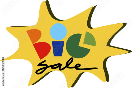 Colorful Big Sale Comic Speech Bubble Vector Illustration