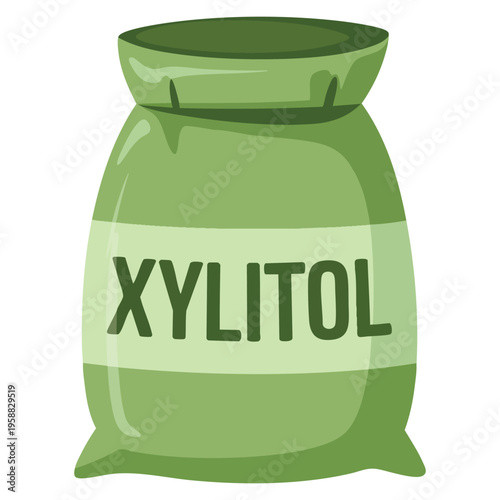 Xylitol powder cartoon vector icon food stevia protein artificial concept suitable for nutrition product diet supplement and wellness illustration