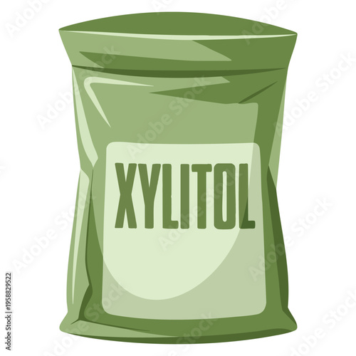 Xylitol powder icon cartoon vector food stevia protein artificial sweetener concept ideal for nutrition supplement health product and diet themed designs