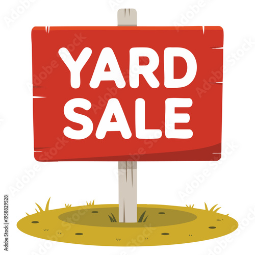 Yard sale sign vector isolated illustration advertising board design perfect for garage sale promotion retail event marketing concept and community marketplace artwork