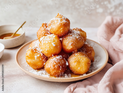 Loukoumades (or lokma) are traditional Greek doughnuts consisting of bite-sized, fluffy dough balls that are deep-fried until golden and crispy
