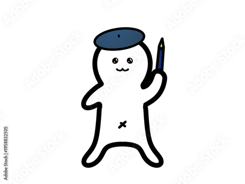 Cute Artist Character Illustration