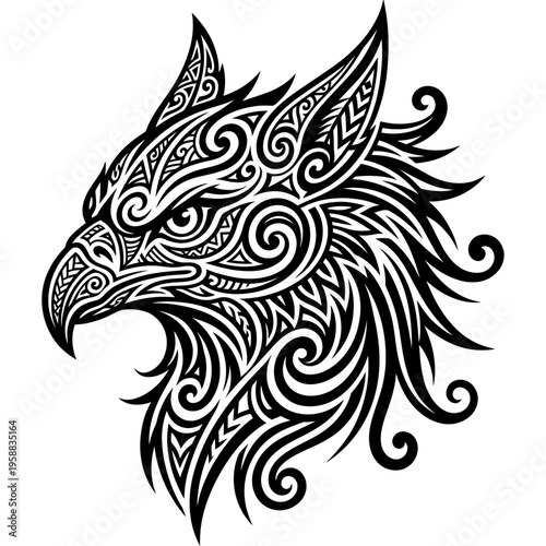 Tribal tattoo style gryphon
