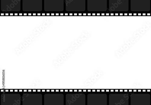 Film line strip background illustration. Minimal cinema frame vector design with movie reel elements