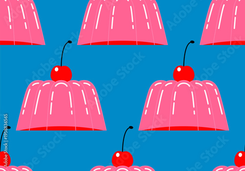 Jelly pudding seamless pattern. Endless background. Jelly pudding pattern seamless. Sweet jell background. Sweetness gelatin
