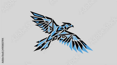 Blue Bird in Flight.