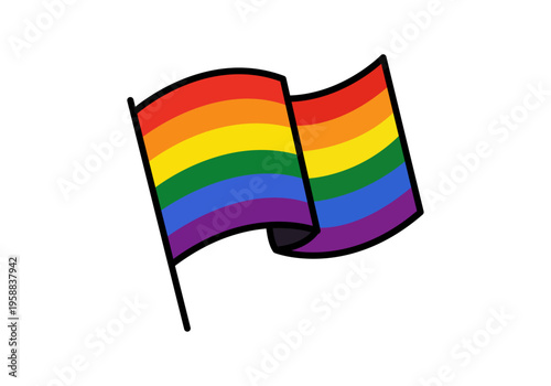 Bandera del arcoíris del orgullo LGBTQ ondeando