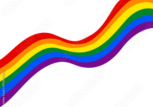 Franja ondulada con los colores del arcoíris para el mes del orgullo lgbtq