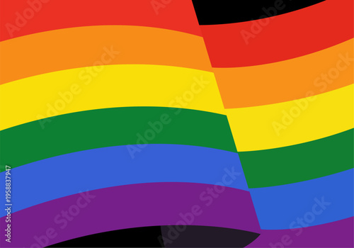 Primer plano de una bandera del arcoíris del orgullo lgbtq ondeando con pliegues