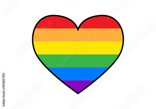 Corazón con los colores del arcoíris para el orgullo lgbtq.