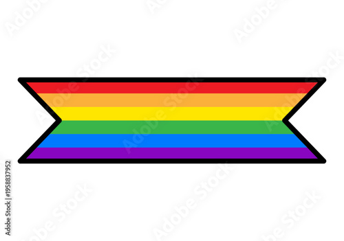 Cinta con forma de estandarte y los colores del arcoíris para el orgullo lgbtq