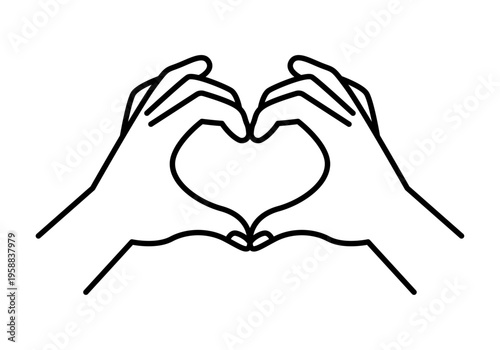 Silueta de dos manos formando un corazón con los dedos