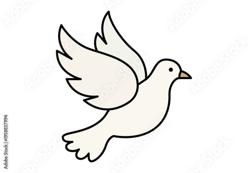 Paloma blanca volando con las alas extendidas