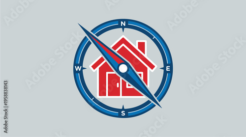 Compass with house logo symbol.