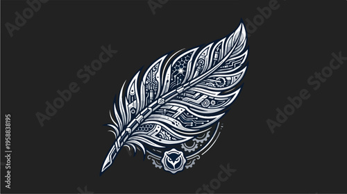 Decorative Feather Illustration Design.