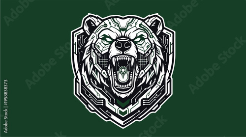 Fierce Angry Bear Head Logo.