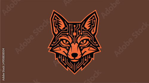 Geometric Fox Head Illustration.