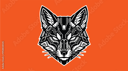 Geometric Fox Head Illustration 1.