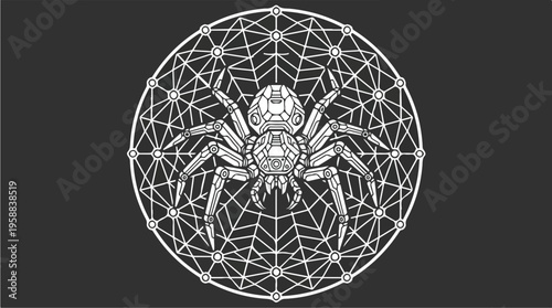 Geometric Spider Web Design.