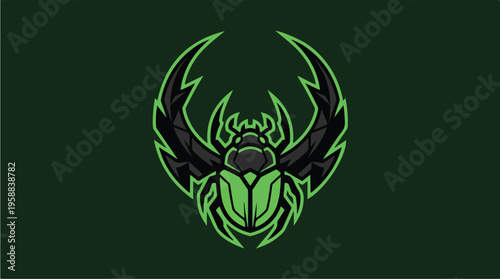 Green and black beetle insect.