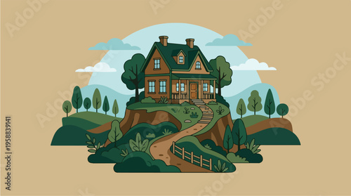 House on a Hilltop Location.