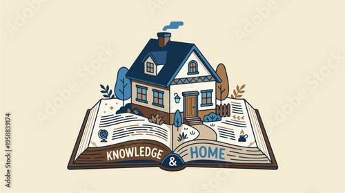 House Sits on Open Book.