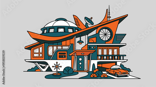 Japanese Style House Building.