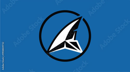 Paper airplane in circle logo.