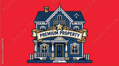 Premium Property House Illustration.