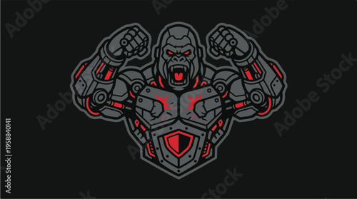 Robot Gorilla Illustration Design.