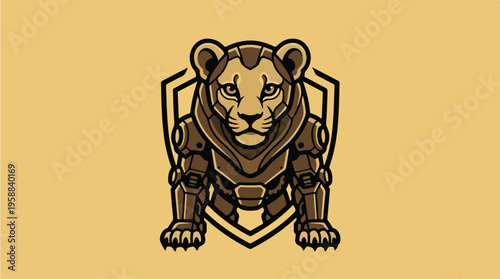 Robot Lion Cybernetic Animal.