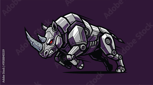 Robotic Rhino Metal Animal.