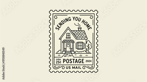 Sending You Home Postage Stamp.
