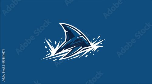 Shark Fin White Graphic Logo.