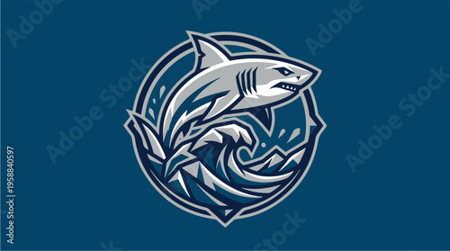 Shark Logo Design Emblem.