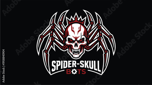 Spider Skull Logo Design.