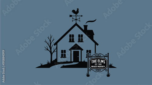 The Elms Motel House Sign.