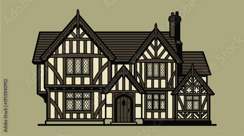 Tudor Style Half Timbered House.