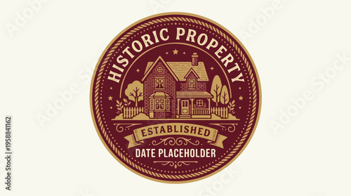 Vintage Historic Property Seal Logo.