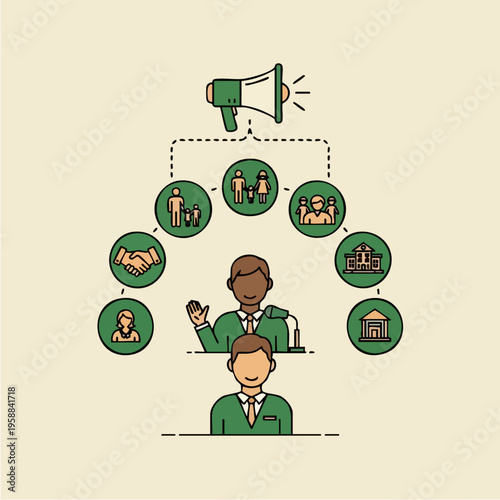 Businessman Giving Presentation to Team.