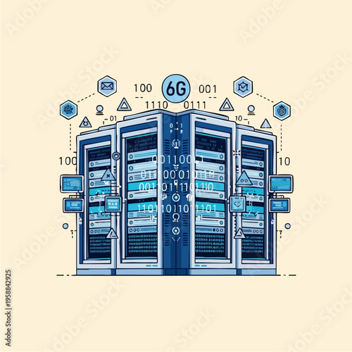 Large Server Room Data Center.