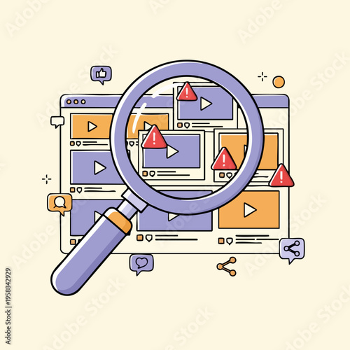 Magnifying Glass on Computer Screen.