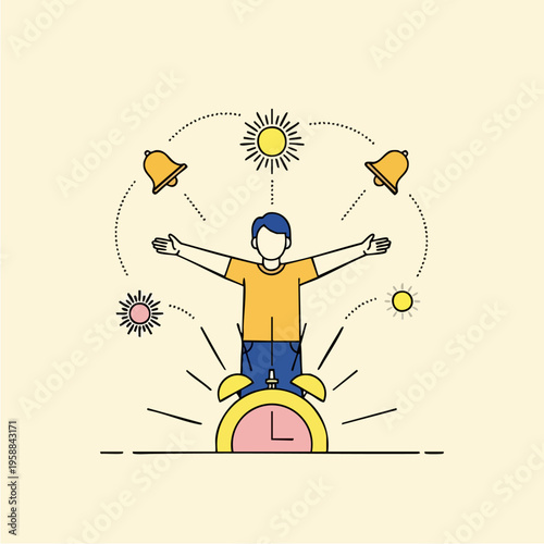 Man Balancing on a Clock.