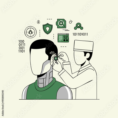 Man getting ear implant.