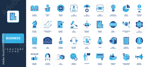 Business, corporate company marketing and market analysis, team organization glyph icon set. Brand identity, product and client support, leadership solid symbol vector illustration