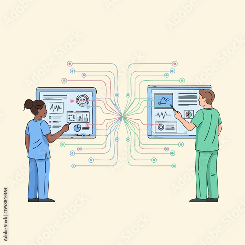 Medical Professionals Analyzing Data.