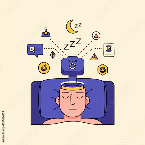 Mind Control Device Concept Illustration.