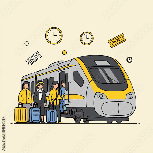 People waiting for train travel.